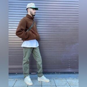 Eddie Bauer Polartec Chocolate Brown Fleece Zip Up Jacket Winter Outdoor Cozy